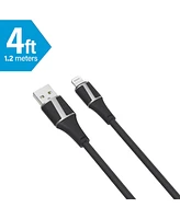 Brookstone Leather Tipped Foot Mfi Certified Sync and Charge Lightning Cable