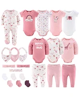 The Peanutshell Baby Girls Layette Gift Set Girls, Safari Rainbow, 23 Essential Pieces, Pink