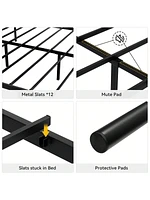 gaomon Metal Platform Bed Frame With Headboard And Footboard, Steel Slat Support Mattress Foundation