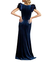 Tadashi Shoji Women's Maylee Rosette-Shoulder Velvet Gown