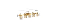 gaomon Crystal Gold Bathroom Vanity Light 5 Light Modern Bathroom Vanity Light Fixtures