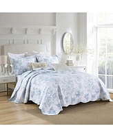 MarCielo Printed Floral Quilt Set Cozy Bedspread Set - King