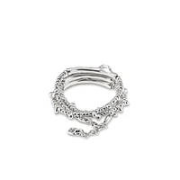 UNOde50 Sterling Silver- Plated Triple Faceted Metal Bracelet