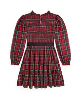 Polo Ralph Lauren Big Girls Plaid Smocked Cotton Jersey Dress