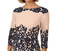 Adrianna Papell Women's Lace-Print Sheath Dress