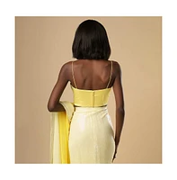 One Minute Saree Women's Sana Light Yellow Georgette Strappy Blouse