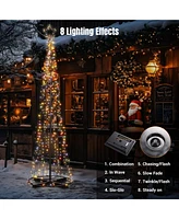 Yescom Vast-Starry 12Ft Solar Christmas Cone Tree Light 1120 Led 8 Function Outdoor Holiday Decor Warm White