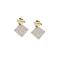 Sohi Women's Geometric Bling Drop Earrings