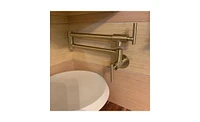Slickblue Gold Pot Filler Faucet Wall Mount with Folding Design, Double Joint Swing Arms, and Two Handle Control for Kitchen Convenience