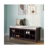 John Louis Home Solid Wood 10 Bin Shoe Storage Bench