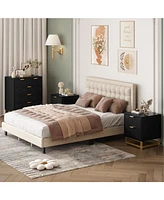 gaomon Dressers for Bedroom 5 Drawer, Chest of Drawers with Metal Base, Modern Dresser Chest Cabinet Organizer,Black