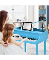 Gymax 30-Key Classic Baby Grand Piano Toddler Toy Wood w/ Bench & Music Rack