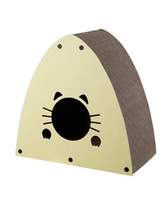 The Licker Store Koko 19" Modern Cardboard Triangle Cat Cave Scratcher with Catnip