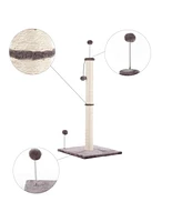 The Licker Store Rylie Farmhouse Sisal Pillar Cat Scratching Post with Fuzzy Toys and Spring Balls