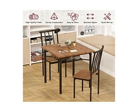 gaomon Dining Table Set, 3 Piece Dining Table Set for 2, Square Kitchen Table Set with 2 Chairs, Dining Table Set with Wine Rack for Small Space, Apar