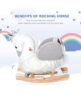 Qaba Kids Rocking Horse Swan Rocker with Sound, for 18-36 months, White