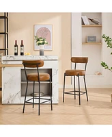 gaomon 27" Bar Stools Set of 2, Modern Metal Tall Bar Stools