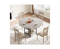 gaomon 47-Inch Round Dining Table for 4: Featuring a 1.59-Inch Thick Top