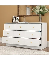 Homsee White Elegant Dresser With 9 Drawers