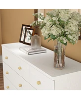 Homsee White Elegant Dresser With 9 Drawers