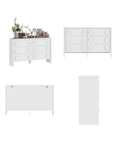 Homsee White Storage Dresser Organizer With 6 Drawers