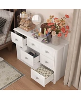 Homsee 9-Drawer White Wood Dresser Storage Dresser