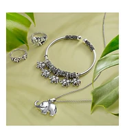 Bling Jewelry Simple Lucky Zoo Animal Good Luck Elephant Pendant Necklace For Women .925 Sterling Silver