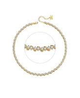 Classicharms Cubic Zirconia Wave Tennis Choker Necklace