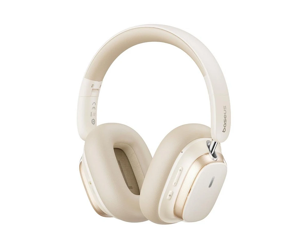 Baseus Wireless Headphones Noise Cancelling Over-Ear Bluetooth Headphones H1s, White