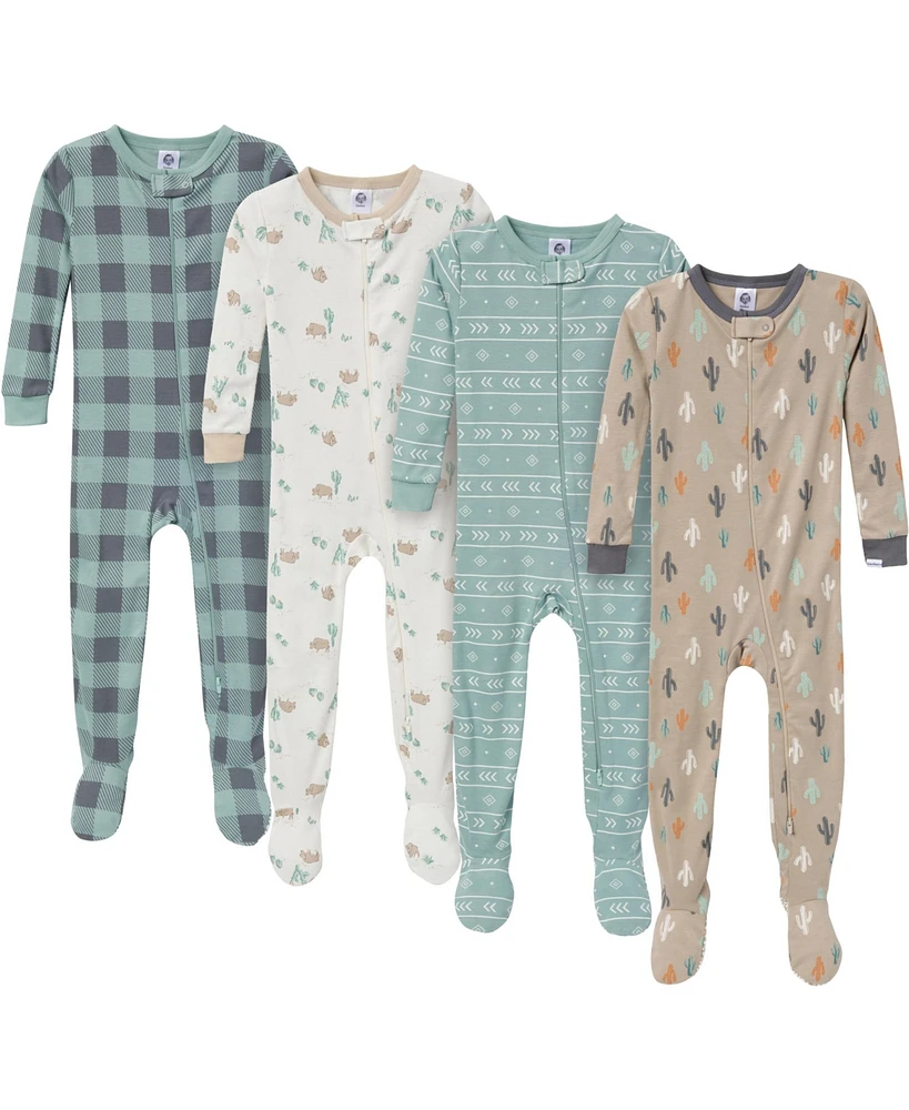 Gerber Baby Boys Snug Fit Footed Pajamas, 4-Pack