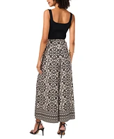 Vince Camuto Women's Printed Wide-Leg Pull-On Pants