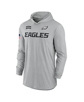 Nike Men's Gray Philadelphia Eagles 2024 Salute to Service Lightweight Performance Long Sleeve Hooded T-Shirt