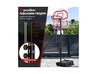 Hongge Height Adjustable Basketball Hoop with 2 Nets and Fillable Base