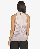 Calvin Klein Women's Printed Halter High-Neck Top