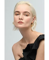 Cubic Zirconia Molten C Hoop Earrings