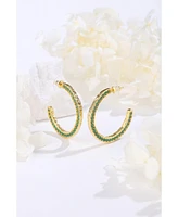 Classicharms Cubic Zirconia Molten C Hoop Earrings