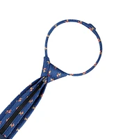 Tommy Hilfiger Boys Holiday Dog Pin Dot Ground Pre-Tied Zipper Necktie