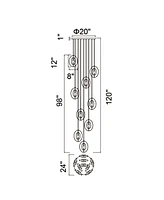 Cwi Lighting 98" Metal Iris 9 Light Pendant