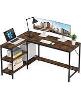 Tribesigns L Shaped Desk with Storage Shelves, Reversible Computer Desk Gaming Desk for Home Office Workstation