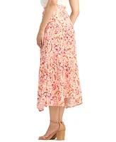 Bcx Women's Printed Crinkled Maxi Skirt