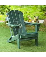 Slickblue Folding Adirondack Chair, Relaxing Stackable Arm Rest Ernomic Hdpe All-Weather Adirondack Chair