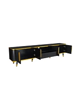 Slickblue Luxury Minimalist Tv Stand with Open Storage Shelf Elegant Display Solution for TVs and Media