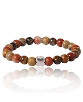 Lucky Brand Jasper Stone Beaded Stretch Bracelet - Natural Stone Jewelry for Men