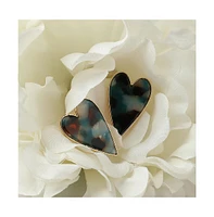 Sohi Women's Marble Heart Stud Earrings