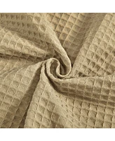 Awesome Home Cotton Blend Soft Waffle Weave Shower Curtain with Snap Liner