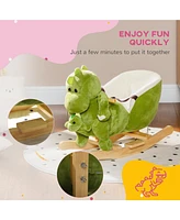 Qaba Baby Rocking Horse, Riding Dinosaur w/ Seat Belt, 32 Songs & Puppet