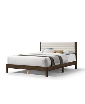Furniture of America Adin Queen Size Boucle Fabric Upholstered Bed