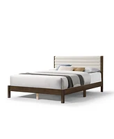 Furniture of America Adin Queen Size Boucle Fabric Upholstered Bed