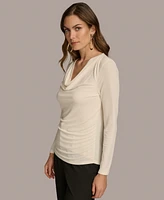 Donna Karan New York Women's Cowl-Neck Long-Sleeve Top