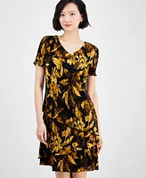 Connected Women's Pleated Tiered Floral Sheath Dress